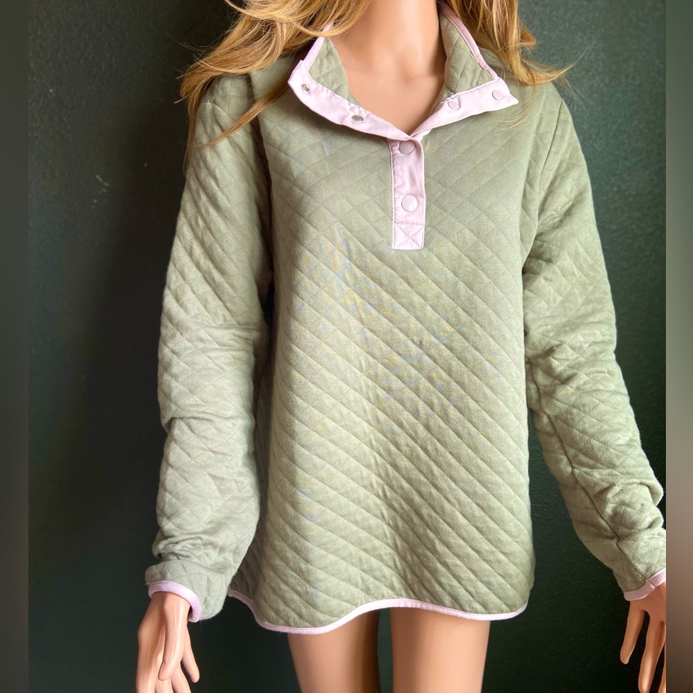 C&C California half button up olive green sz: XL